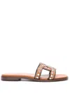 Tod's Women's Maxi Catena Stud Embellished Sandals In Brown