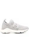 Tod's Kate Knitted Lace Detail Sneakers In Grey