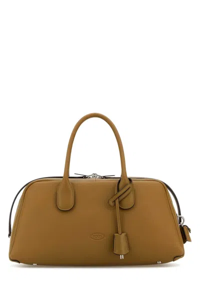 Tod's Khaki Leather Medium Darsena Handbag In Brown