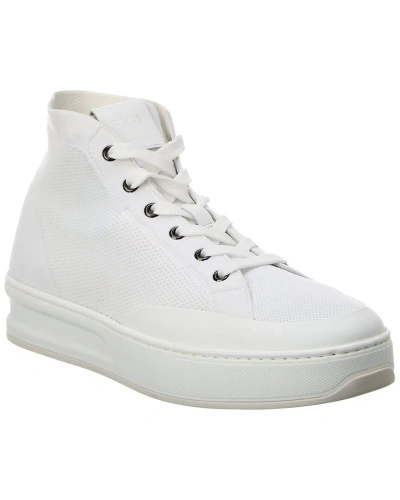 Tod's Knit & Leather High-top Sneaker In White