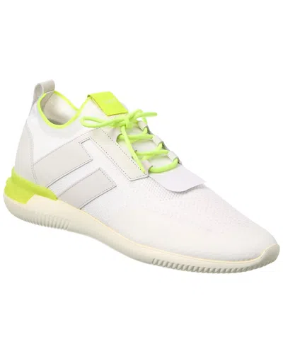 Tod's Knit & Leather Sneaker In White