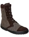 Tod's Knit & Suede Boot In Multi