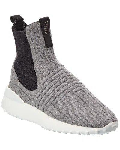 Tod's Knit Sneaker In Grey