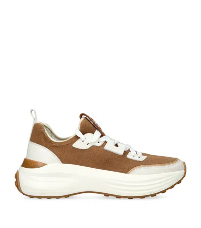 Tod's Fabric And Leather Sneakers In White