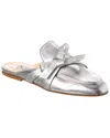 Tod's Knot Detail Leather Mule In Silver