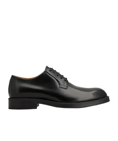 Tod's Leather Derby Shoes In Black
