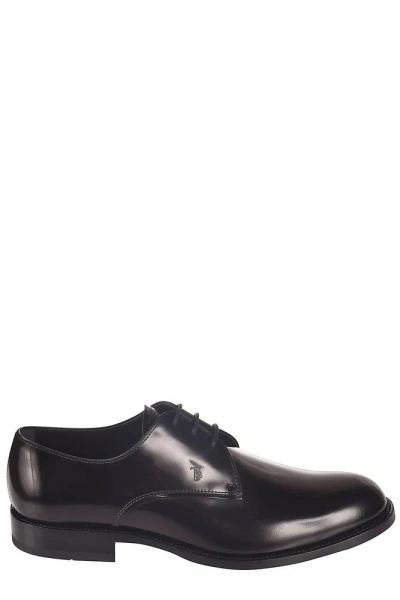 Tod's Lace Up Oxford Lace In Black