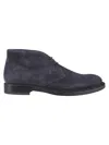 Tod's Dark Grey Chukka Lace Up Boots In Notte