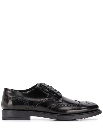 Tod's Bucature Formal Derby Shoes In Black