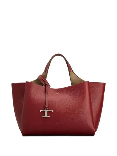 Tod's Large Leather Handbag In Red