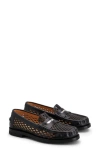 Tod's Hand-stitched Perforated Calfskin Loafers With Rubber Sole In Nero