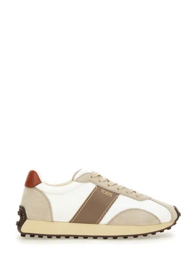 TOD'S TOD'S LEATHER AND FABRIC SNEAKER