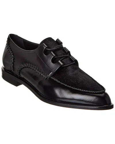 Tod's Leather & Haircalf Loafer In Black