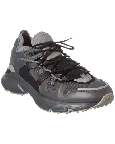 Tod's Leather & Mesh Sneaker In Gray