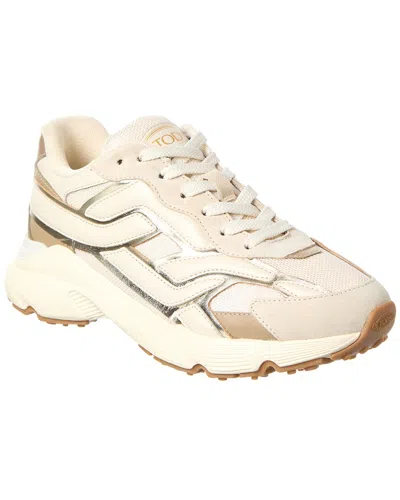 Tod's Leather & Mesh Sneaker In White