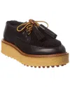Tod's Leather & Shearling Platform Loafer In Black
