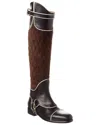 Tod's Leather & Suede Over-the-knee Boot In Black