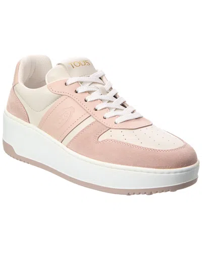 Tod's Leather & Suede Platform Sneaker In Pink
