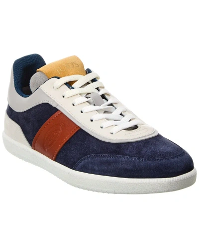 Tod's Leather & Suede Sneaker In Blue
