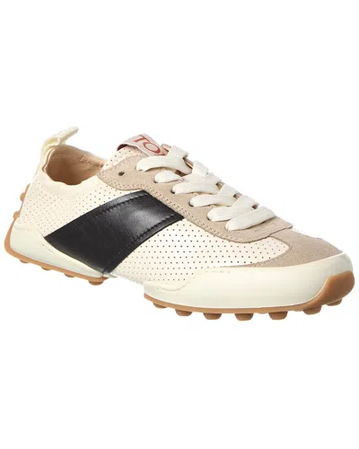 Tod's Leather & Suede Sneaker In White