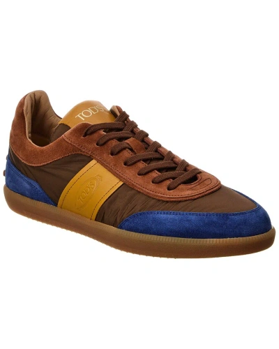 Tod's Leather & Suede Sneaker In Yellow