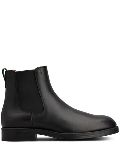 Tod's Leather Ankle Boots In Black
