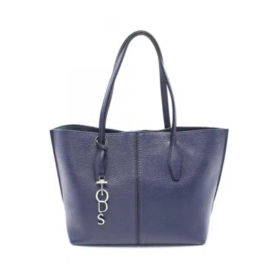 Pre-owned Tod's Leather Attaché Case Tote Bag () In Blue