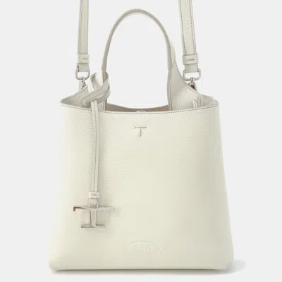 Pre-owned Tod's Leather Bag Mini White Leather Size Mini