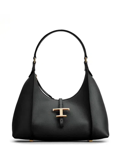 Tod's Timeless T Shoulder  Bags In Black