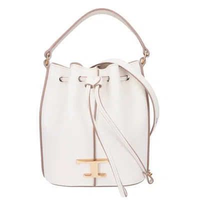 Pre-owned Tod's Leather Baguette Bag Shoulder Bag () In White