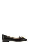 Tod's Leather Chain Ballerina Flats In Black