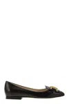 Tod's Leather Chain Ballerina Flats In Black