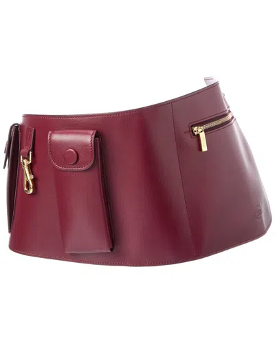 Tod's Leather Belt Bag In Burgundy