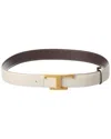 Tod's T Logo Buckle Belt In Neutral
