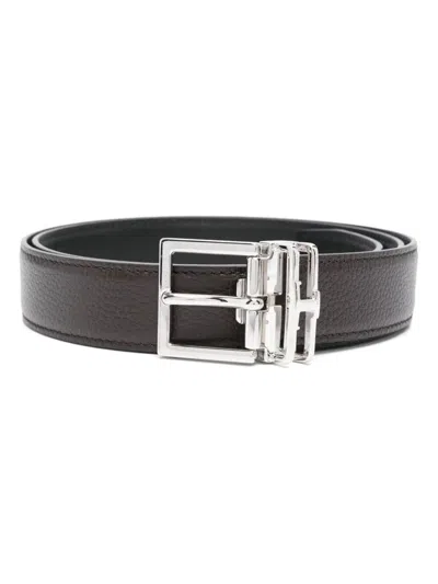 Tod's Leather Belt With Buckle Accessories In Brown