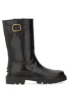 Tod's Women Leather Biker Boot In Black