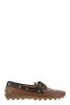 Tod's Leather Boat Bubble Grommet In Brown