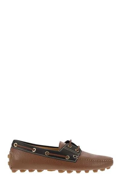 Tod's Leather Boat Bubble Grommet In Multi