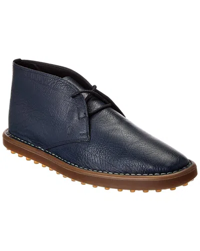 Tod's Leather Boot In Blue