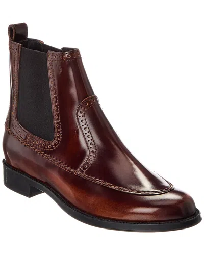 Tod's Leather Boot In Brown