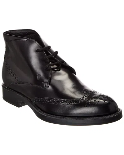 Tod's Leather Bootie In Black