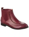 Tod's Leather Bootie In Red