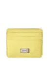 Tod's Leather Card Case In Yellow