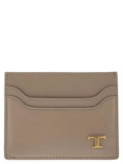 TOD'S TOD'S LEATHER CARD HOLDER WITH LOGO