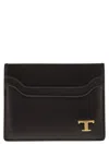 Tod's Men Leather Card Holder With Logo In Multi