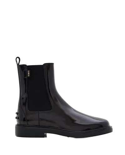 Tod's Leather Chelsea Boots In Black