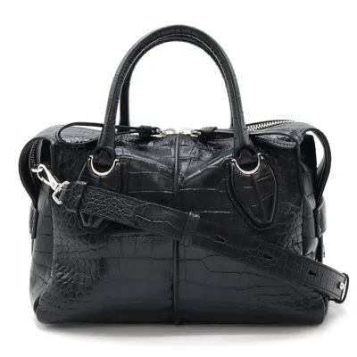 Tod's Leather D-styling Handbag 2way In Black