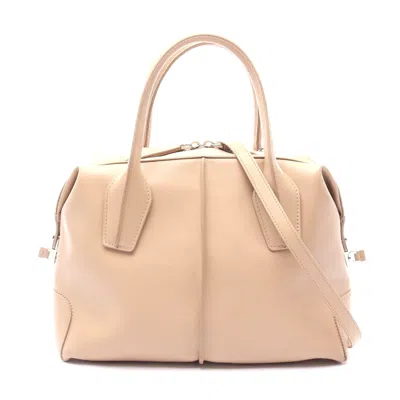 Tod's Leather D-styling Handbag Beige In Sand