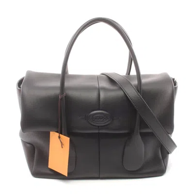 Tod's Leather Di Handbag Black