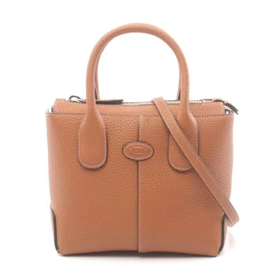 Tod's Leather Di Handbag Brown
